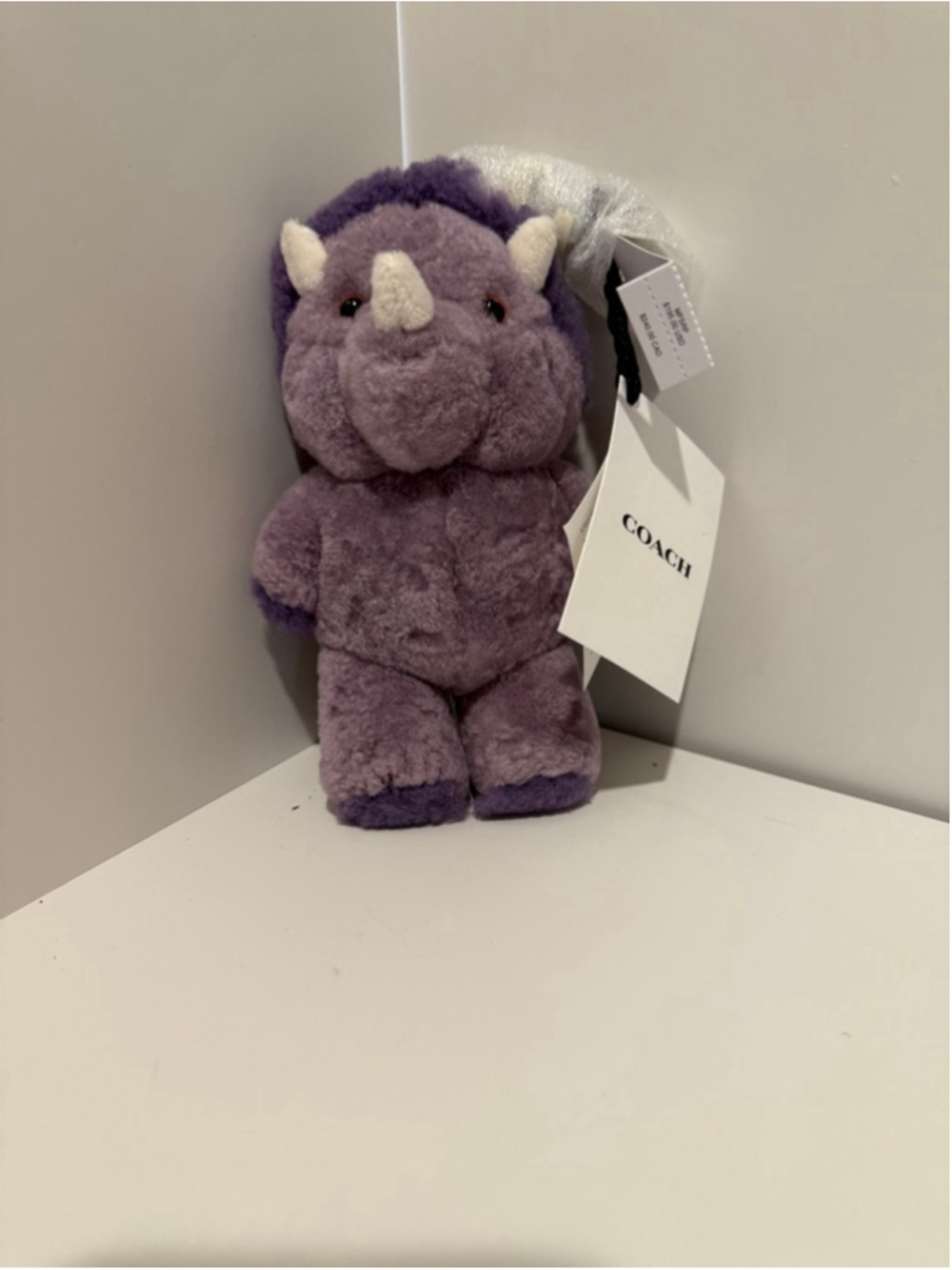 NEW Coach Trixy Purple Plush Dinosaur Bag Charm Shearling CEG49 NWT - Picture 4 of 6